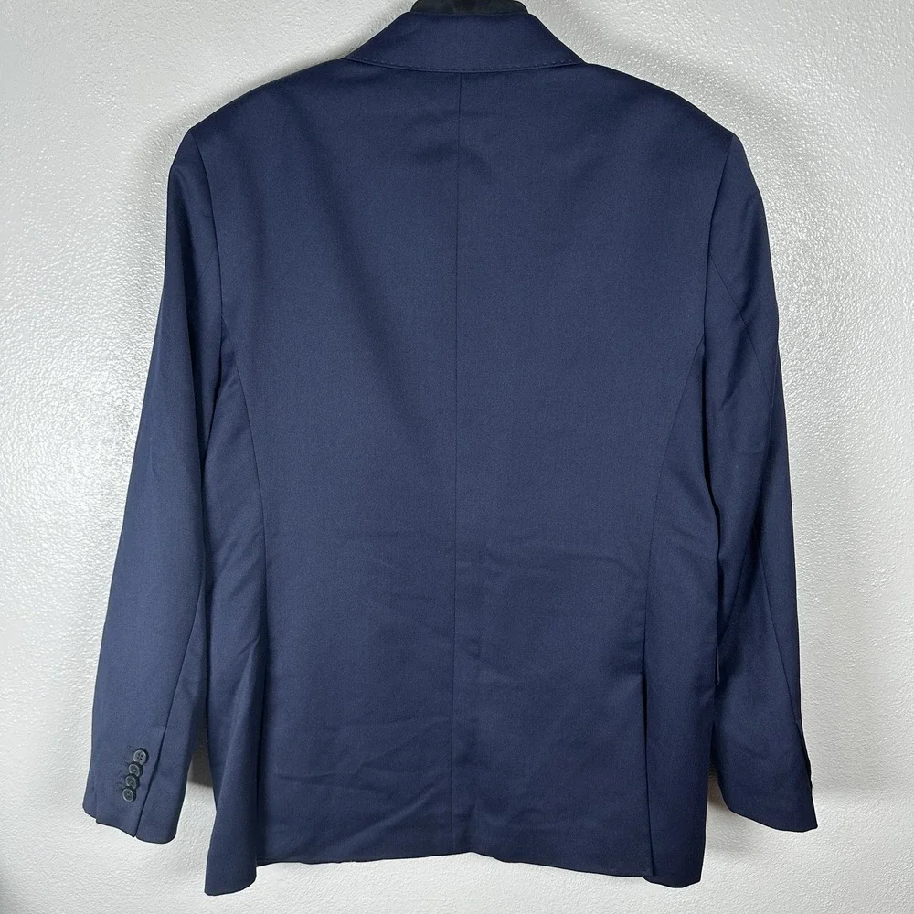 Banana Republic Satin Suit Jacket Blazer Mens Size 42R Navy Blue Lined Classic